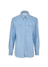 Celine Button-Up Shirt, &pound;320, Clothing, Blue, Cotton, Front view