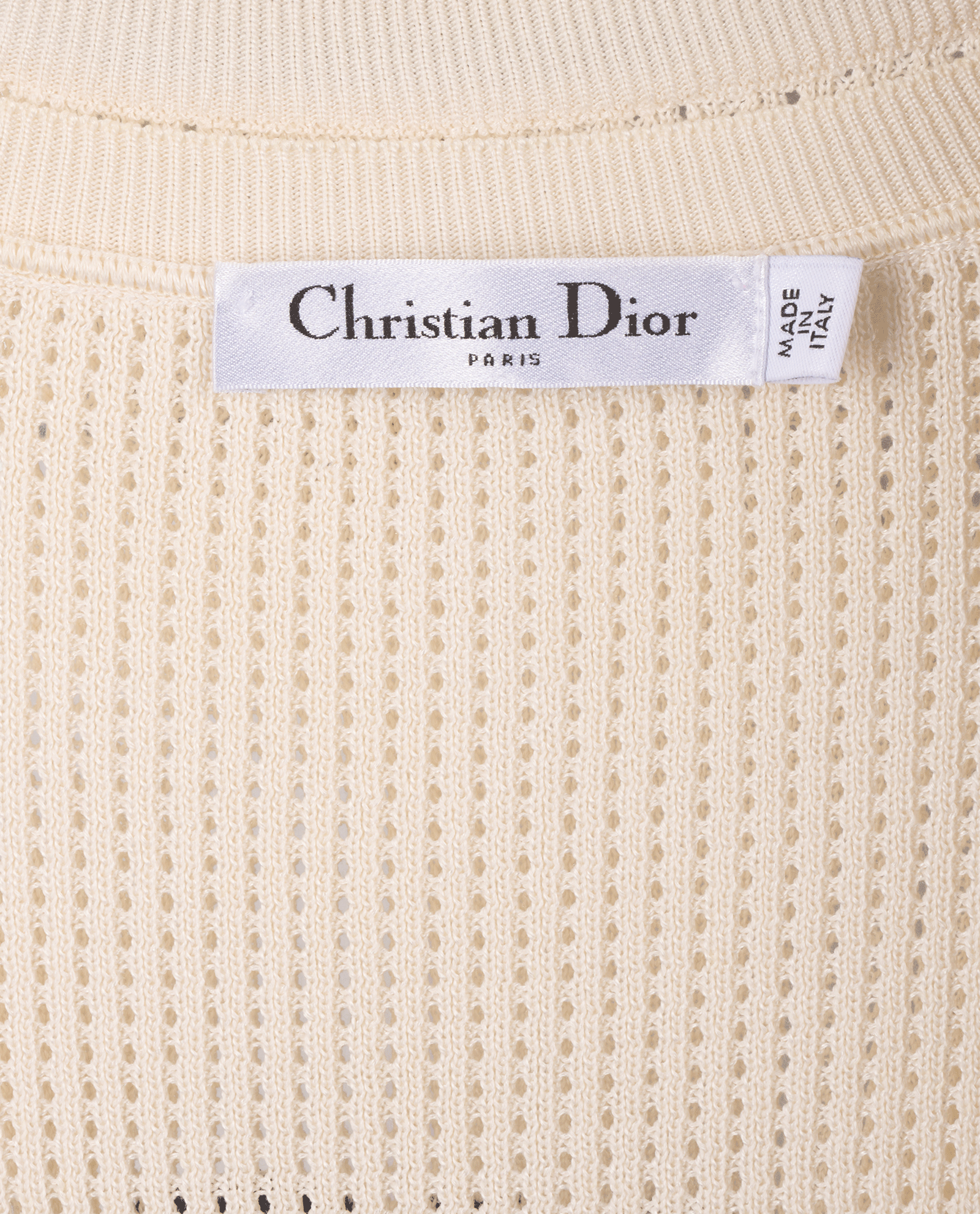 Christian Dior J'Adior 8 Knit Short-Sleeve Top, &pound;350, Clothing, Cream, Cotton/Silk, Other view