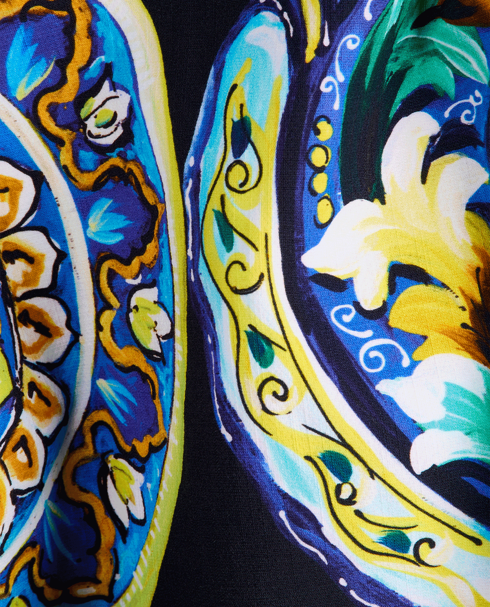 Dolce & Gabbana Majolica Print T-Shirt, &pound;180, Clothing, Black/Green/Yellow, Cotton, Other view