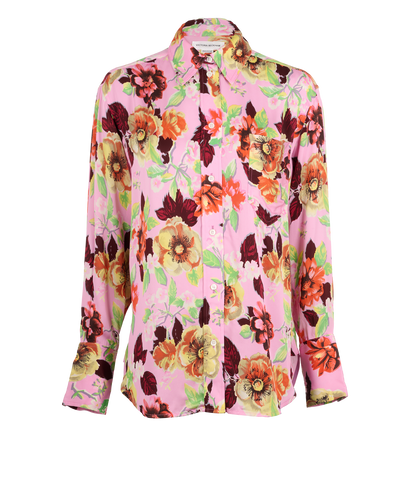 Victoria Beckham Floral Shirt, &pound;80, Clothing, Pink, Viscose, Front view