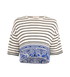 Emilio Pucci Stripe & Floral Cropped Top, &pound;110, Clothing, Blue/White, Viscose, Front view