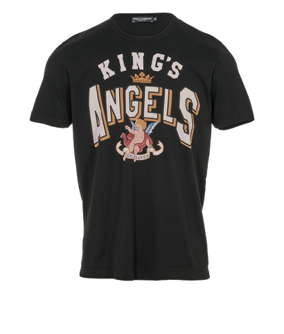 Dolce & Gabbana King's Angels T-Shirt, &pound;140, Clothing, Black, Cotton, Front view