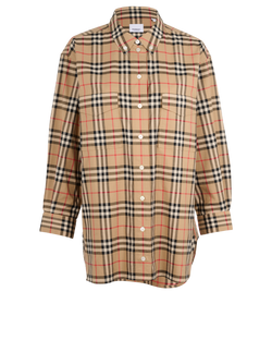 Burberry Check Shirt, Cotton, Beige, UK 12, 3*
