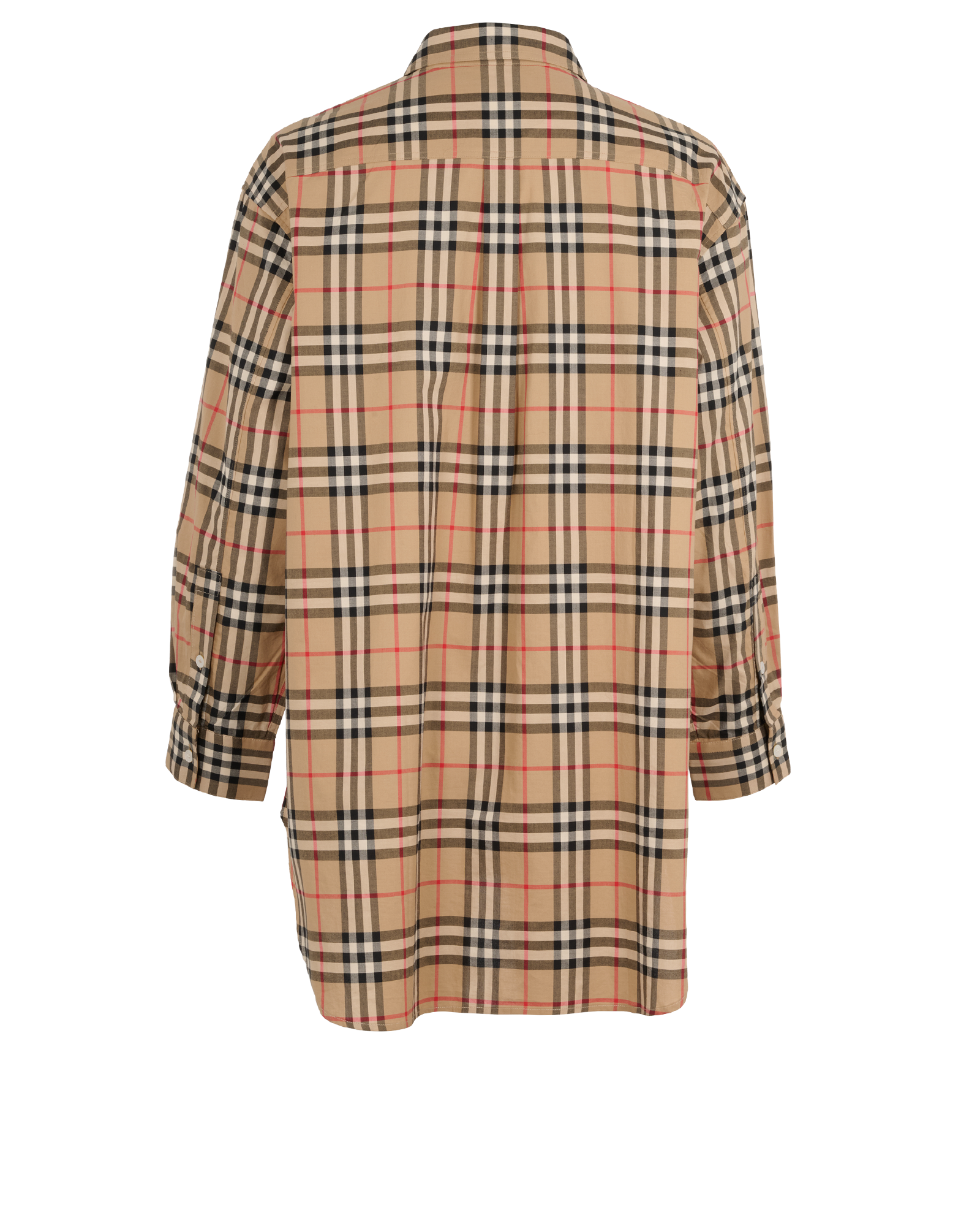 Burberry Check Shirt, &pound;160, Clothing, Beige, Cotton, Back view