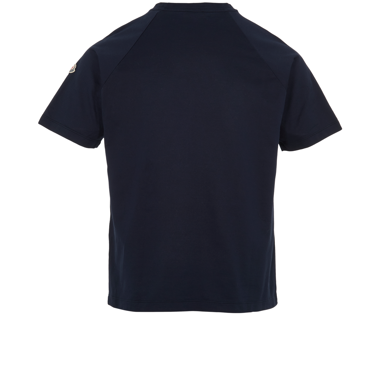 Moncler Logo Patch T-Shirt, &pound;110, Clothing, Navy, Cotton, Back view