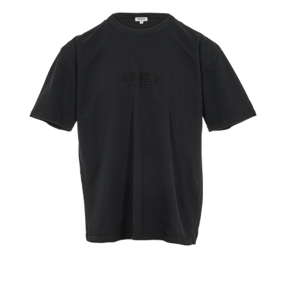 Kenzo Logo Embroidered T-Shirt, &pound;50, Clothing, Black, Cotton, Front view