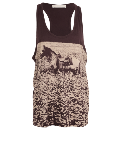 Stella McCartney Horse Print Tank Top, &pound;180, Clothing, Brown, Cotton, Front view