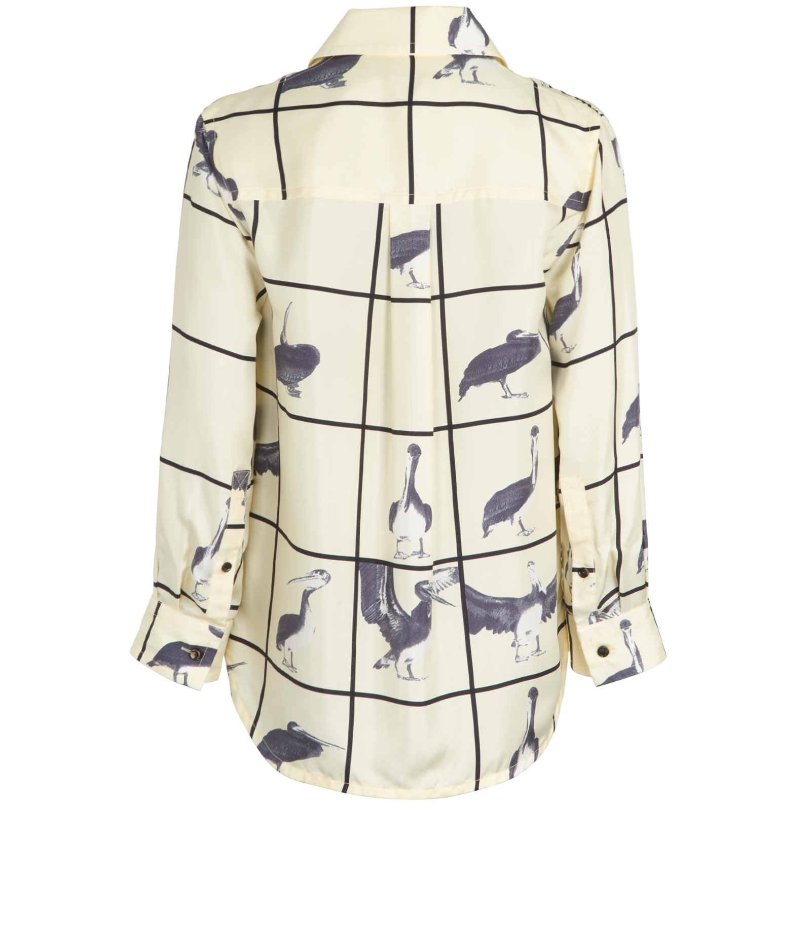 Bottega Veneta Pelican Print Shirt, &pound;220, Clothing, Cream, Silk, Back view