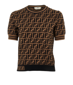 Fendi Knit Pullover, Viscose, Brown, UK8, 3*
