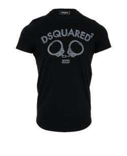 Dsquared2 Handcuffs T-shirt, Mens, Cotton, Black, Sz M, 3*