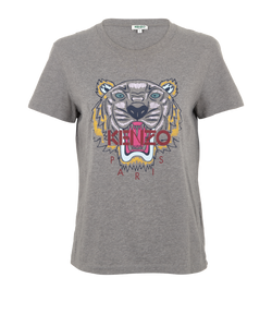 Kenzo Tiger T-Shirt, Cotton, Grey, Sz L, 3*