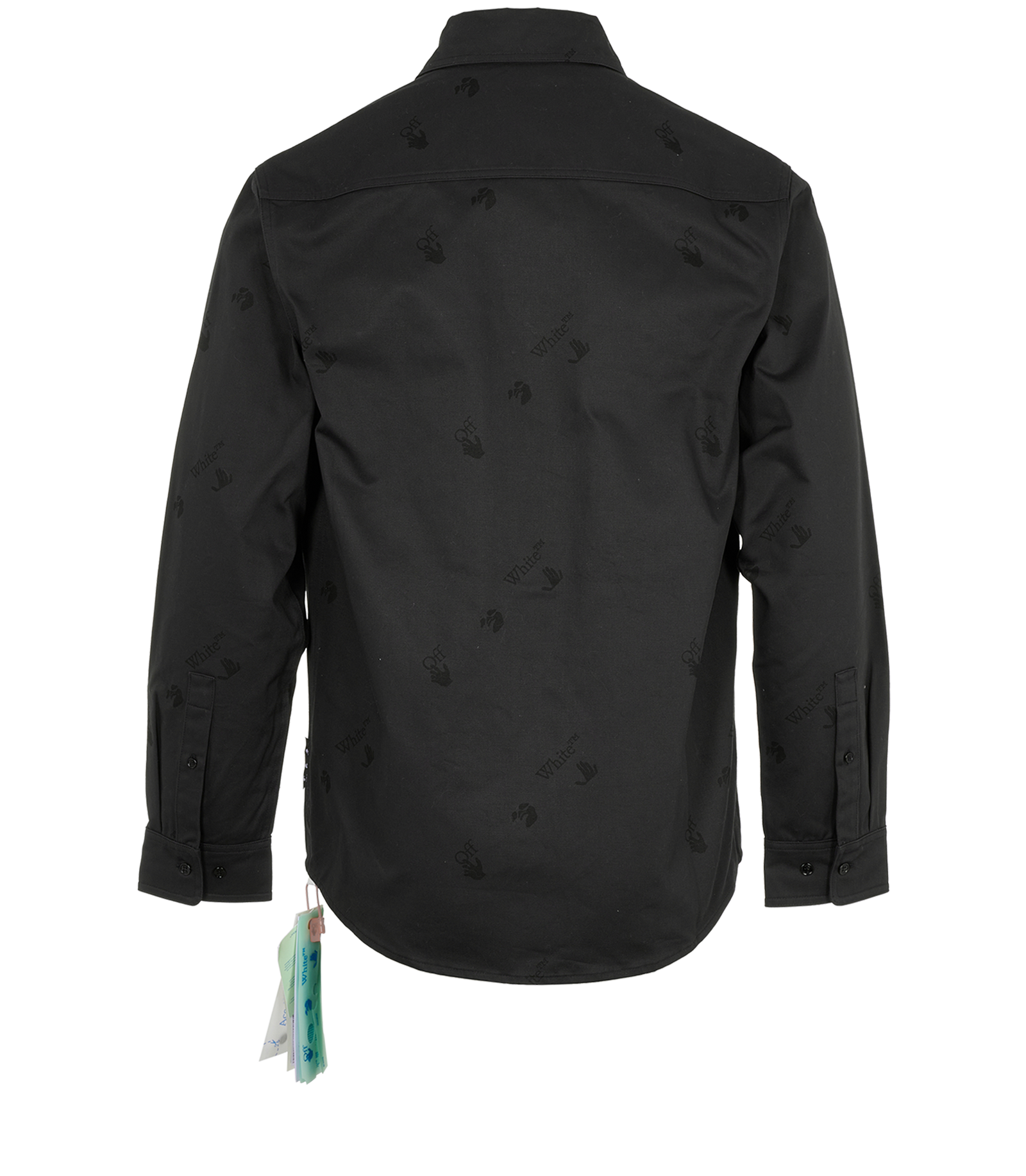 Off - White Allover Logo Shirt, &pound;150, Clothing, Black, Cotton, Back view