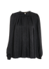 Saint Laurent Braided Button Blouse, &pound;350, Clothing, Black, Silk, Front view