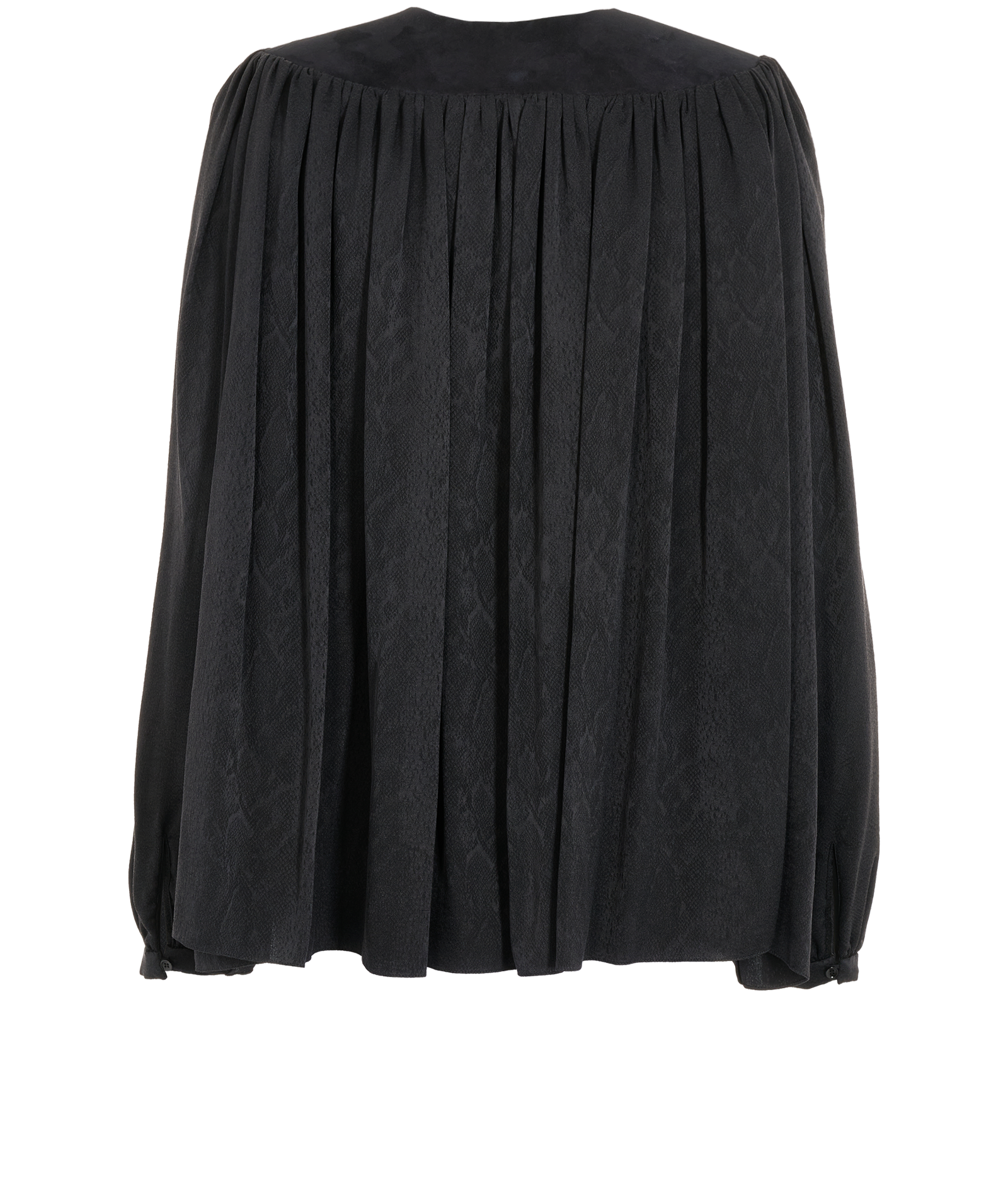 Saint Laurent Braided Button Blouse, &pound;350, Clothing, Black, Silk, Back view