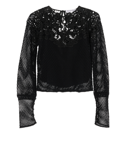 Christian Dior Crochet Top With Camisole, &pound;230, Clothing, Black, Cotton/Silk, Front view