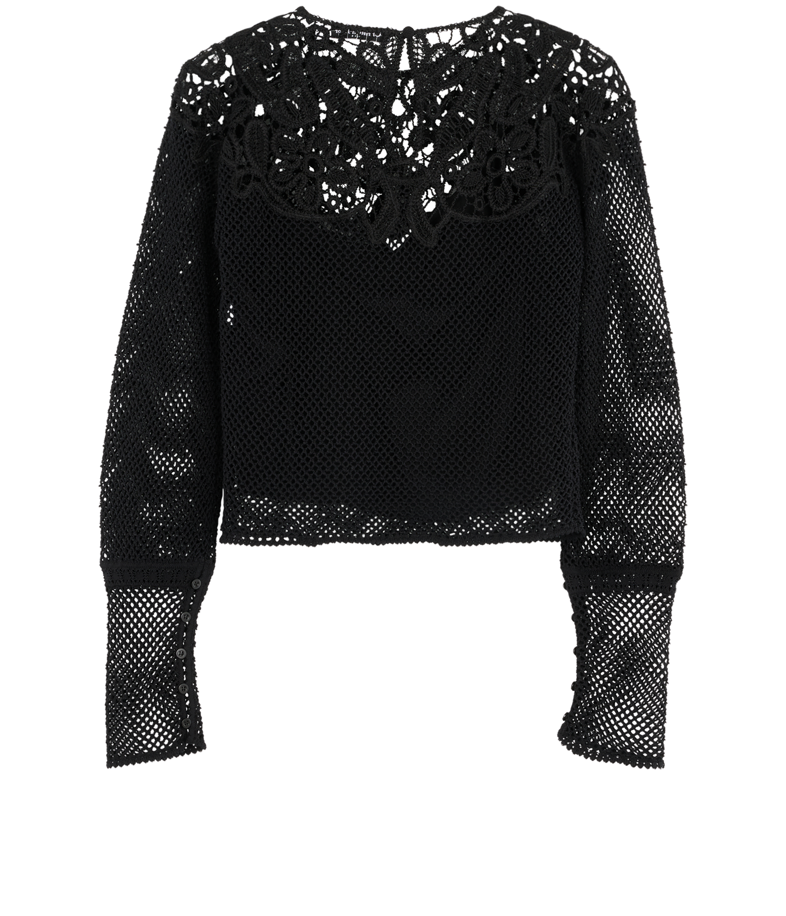 Christian Dior Crochet Top With Camisole, &pound;230, Clothing, Black, Cotton/Silk, Back view