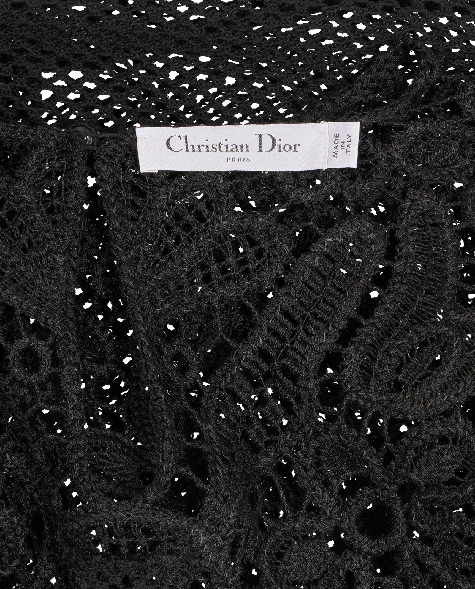 Christian Dior Crochet Top With Camisole, &pound;230, Clothing, Black, Cotton/Silk, Other view