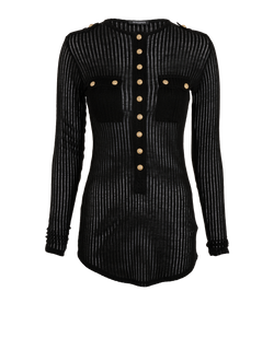 Balmain Knit Top, Linen, Black, UK6, 3*