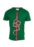 Gucci Snake Print T-Shirt, &pound;140, Clothing, Green, Cotton, Front view
