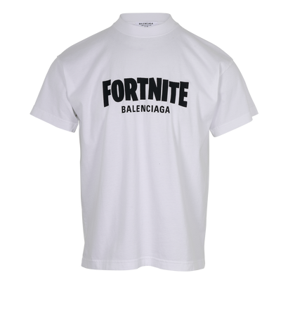 Balenciaga X Fortnite Oversized T-Shirt, &pound;130, Clothing, White, Cotton, Front view