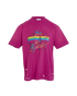 Balenciaga Distressed Graphic T-Shirt, &pound;190, Clothing, Purple, Cotton, Front view