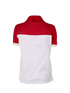 Prada Ruffled Polo Top, &pound;120, Clothing, Blue/Red/White, Cotton/Silk, Back view