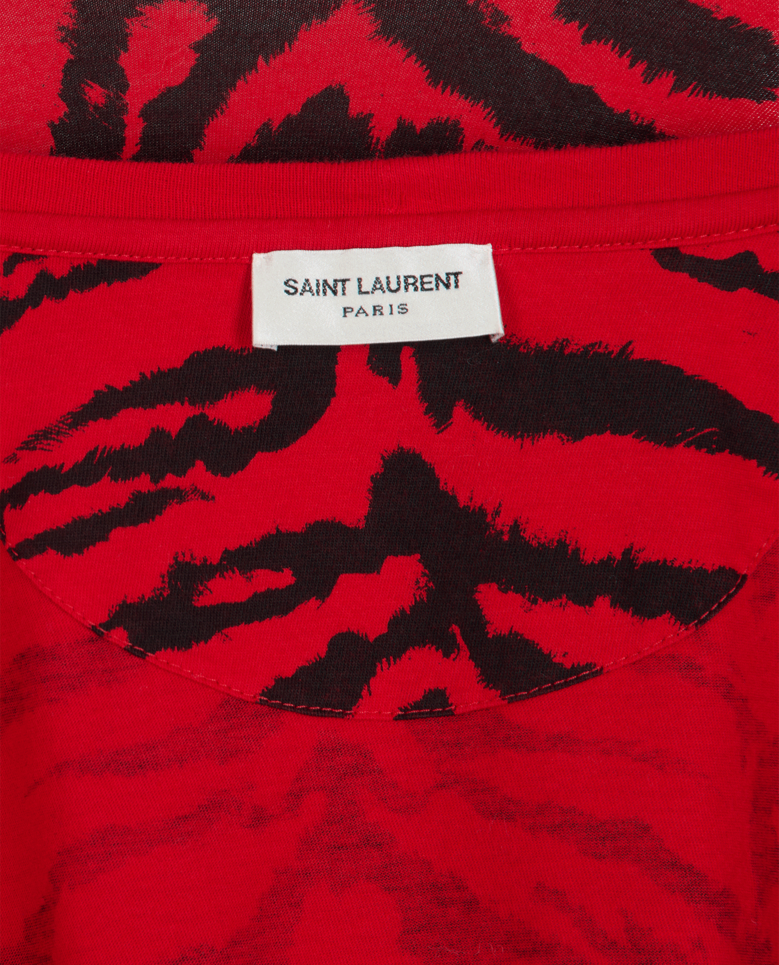 Saint Laurent Animal Print T-Shirt, &pound;125, Clothing, Red, Cotton, Other view