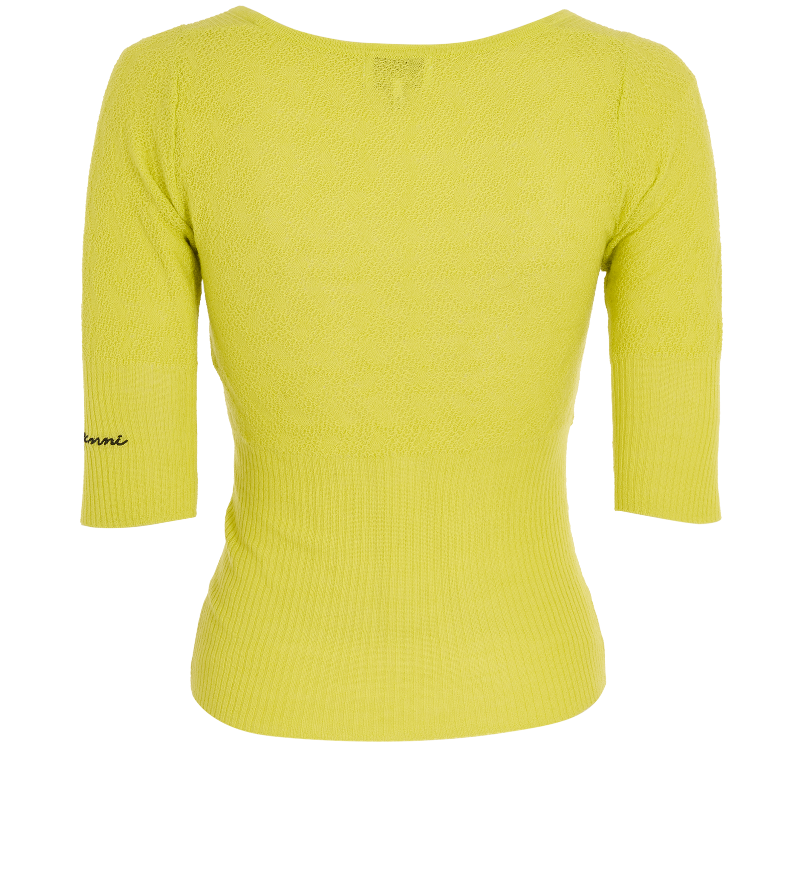 Ganni Jacquard Knit Top, &pound;45, Clothing, Yellow, Wool, Back view