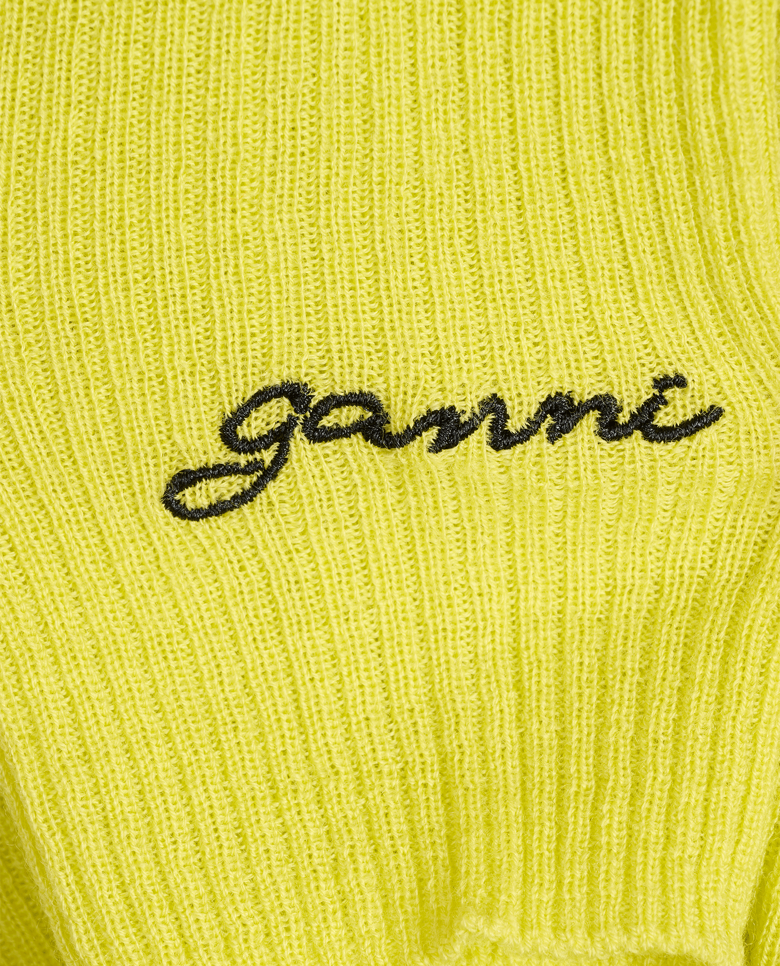 Ganni Jacquard Knit Top, &pound;45, Clothing, Yellow, Wool, Other view