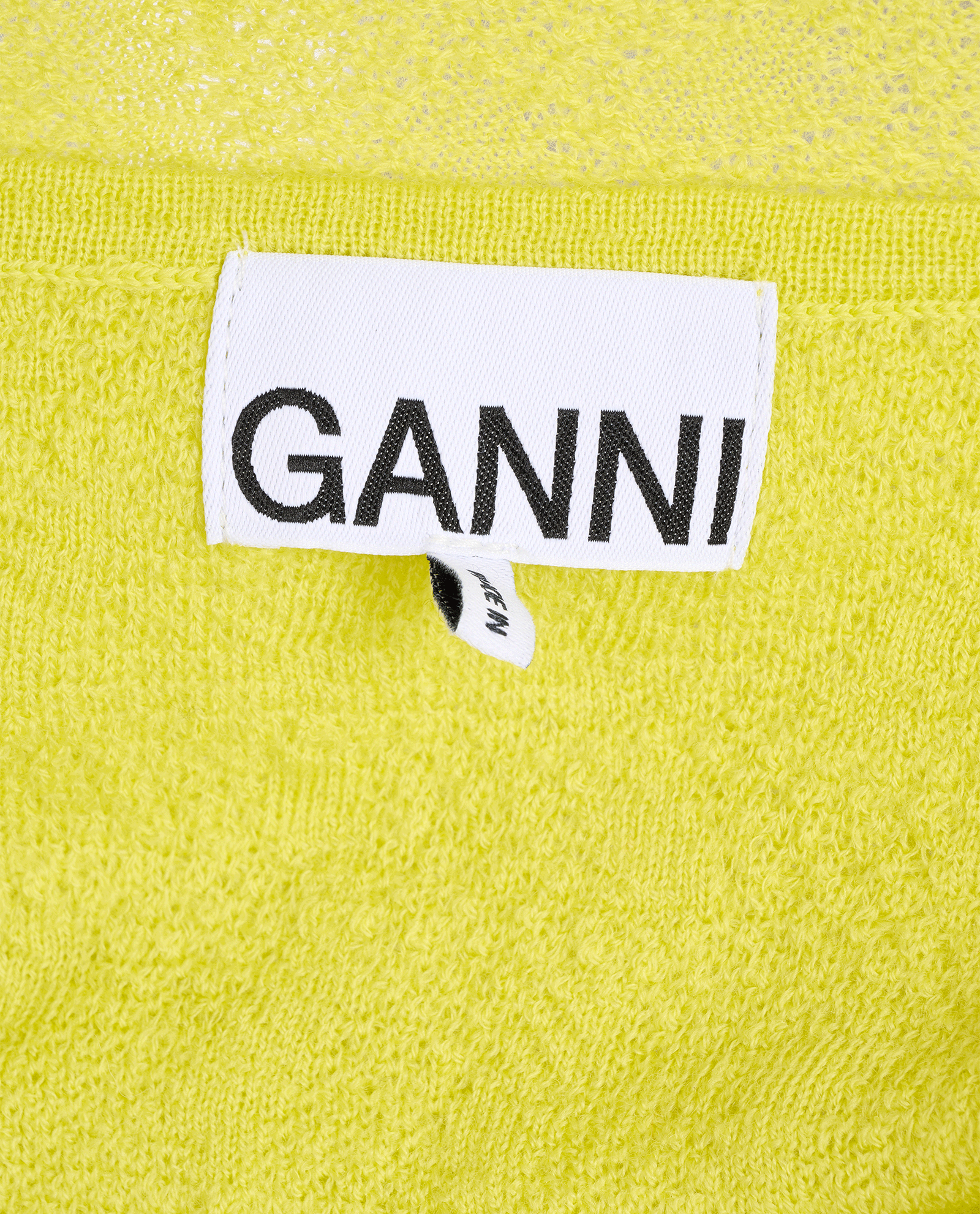 Ganni Jacquard Knit Top, &pound;45, Clothing, Yellow, Wool, Other view