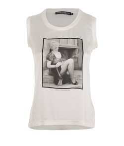 Dolce & Gabbana Marylin Monroe Print Top, Silk, Cream, UK8, 3*