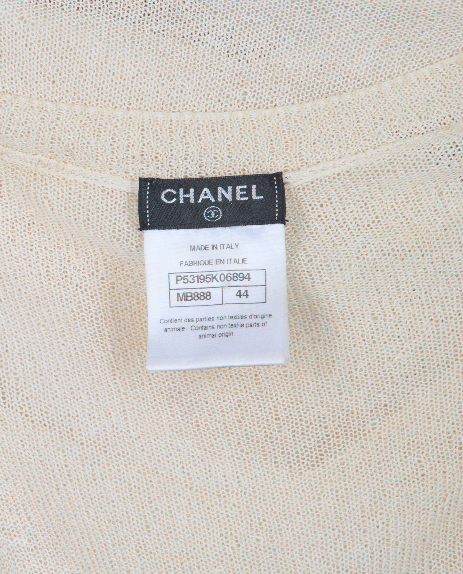 Chanel Sheer Knit Top, &pound;390, Clothing, Cream, Silk, Other view