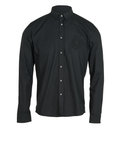 Balmain Logo Shirt, &pound;130, Clothing, Black, Cotton, Front view