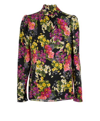 Dolce & Gabbana Floral Blouse, &pound;150, Clothing, Black, Silk, Front view