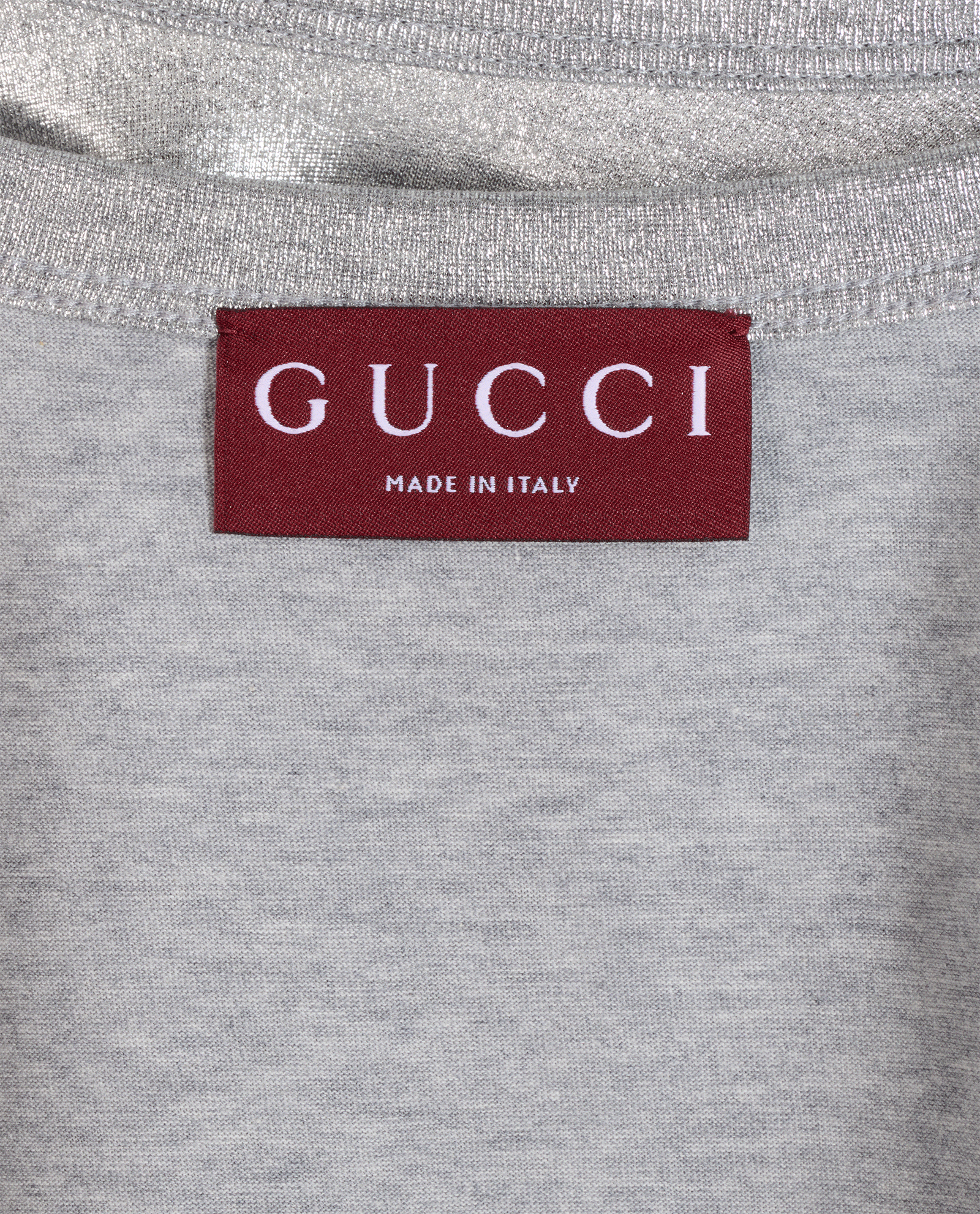 Gucci Laminated Logo T-Shirt, &pound;190, Clothing, Silver, Cotton, Other view