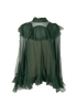 Chloe Ruffles Blouse, &pound;210, Clothing, Green, Silk, Front view