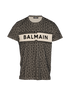 Balmain Classic Fit Flock T-Shirt, &pound;120, Clothing, Black/White, Cotton, Front view