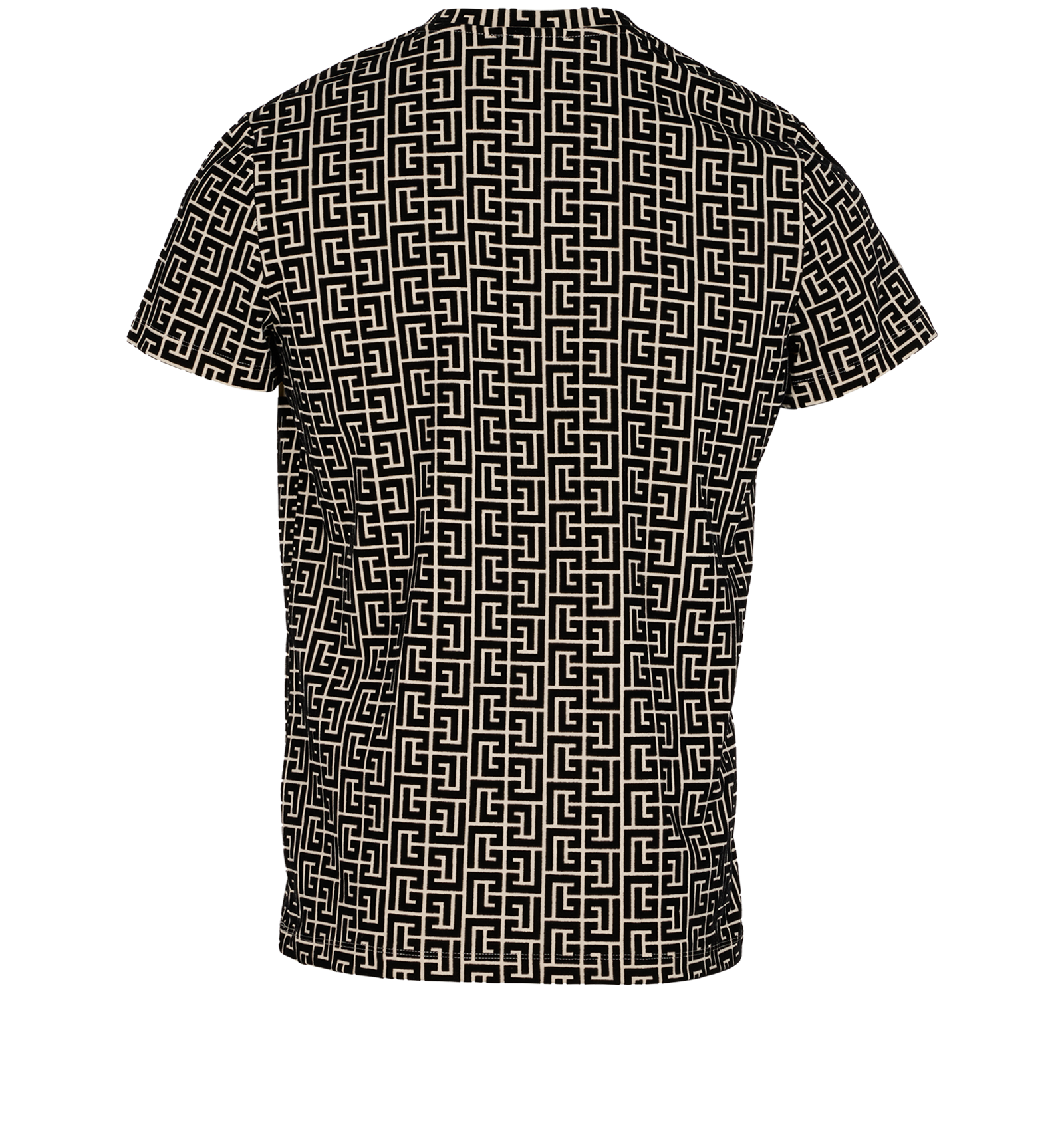 Balmain Classic Fit Flock T-Shirt, &pound;120, Clothing, Black/White, Cotton, Back view