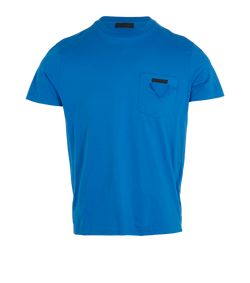 Prada Logo Pocket, Mens, Cotton, Bleu, Sz M, 2*
