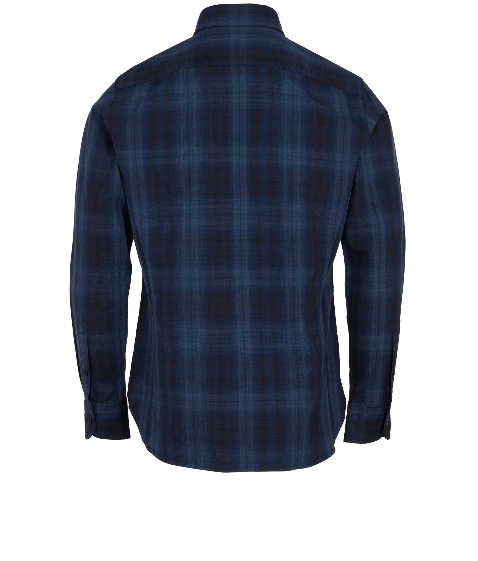 Tom Ford Plaid Button Down Shirt, &pound;150, Clothing, Blue, Cotton, Back view