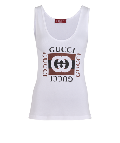 Gucci Interlocking G Tank Top, &pound;140, Clothing, White, Cotton, Front view