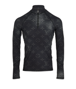 Louis Vuitton Half Zip Technical Top, Mens, Polyamide, Black, Sz L, 2*