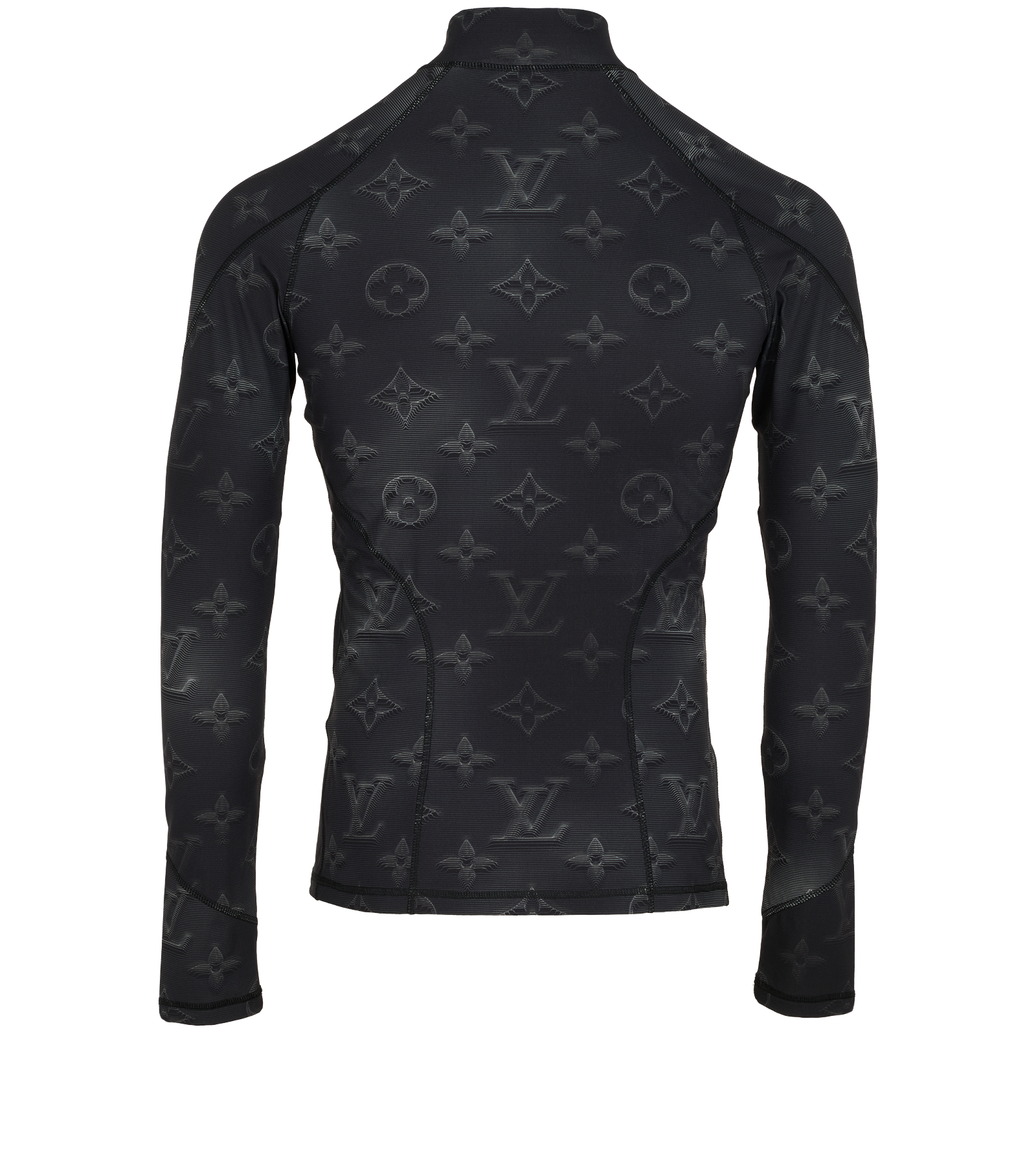Louis Vuitton Half Zip Technical Top, &pound;450, Clothing, Black, Polyester Mix, Back view