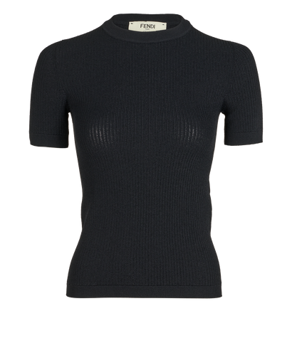 Fendi Short Sleeve Top, &pound;180, Clothing, Black, Viscose, Front view