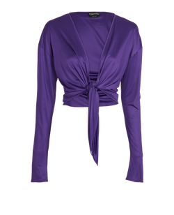 Tom Ford Wrap Blouse, Viscose, Purple, UK12, 2*