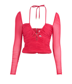 Self-Portrait Jersey Cut Out Top, Polyester, Pink, UK6, 2*