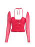 Self-Portrait Jersey Cut Out Top, &pound;60, Clothing, Pink, Polyester (Polymer), Front view