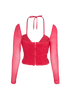 Self-Portrait Jersey Cut Out Top, &pound;60, Clothing, Pink, Polyester (Polymer), Back view