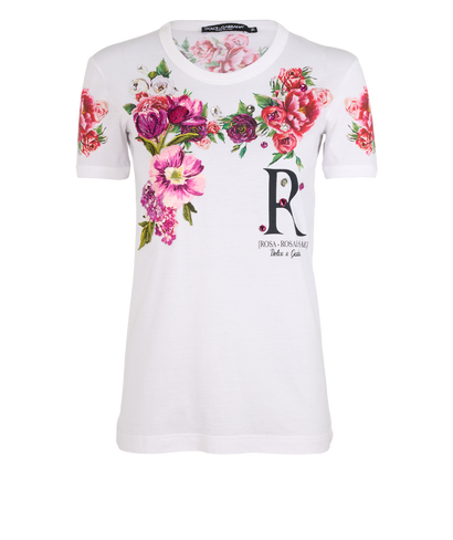 Dolce & Gabbana Rose T-Shirt, &pound;150, Clothing, White, Cotton, Front view