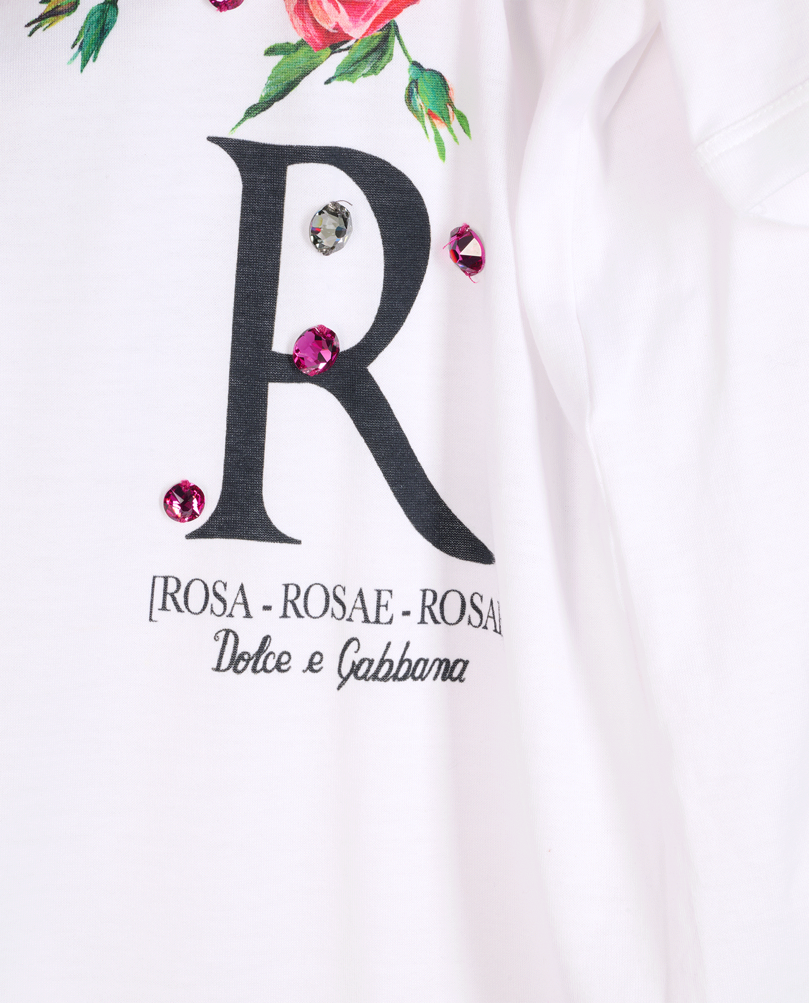 Dolce & Gabbana Rose T-Shirt, &pound;150, Clothing, White, Cotton, Other view